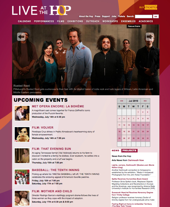 Hopkins Center Website